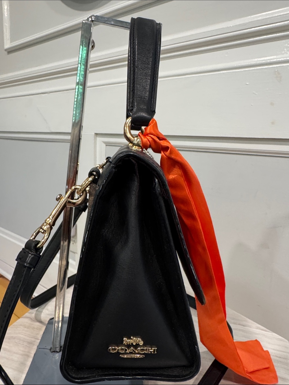 COACH Bag Tilly Signature Black Top-Handle Satchel Crossbody - Picture 7 of 17